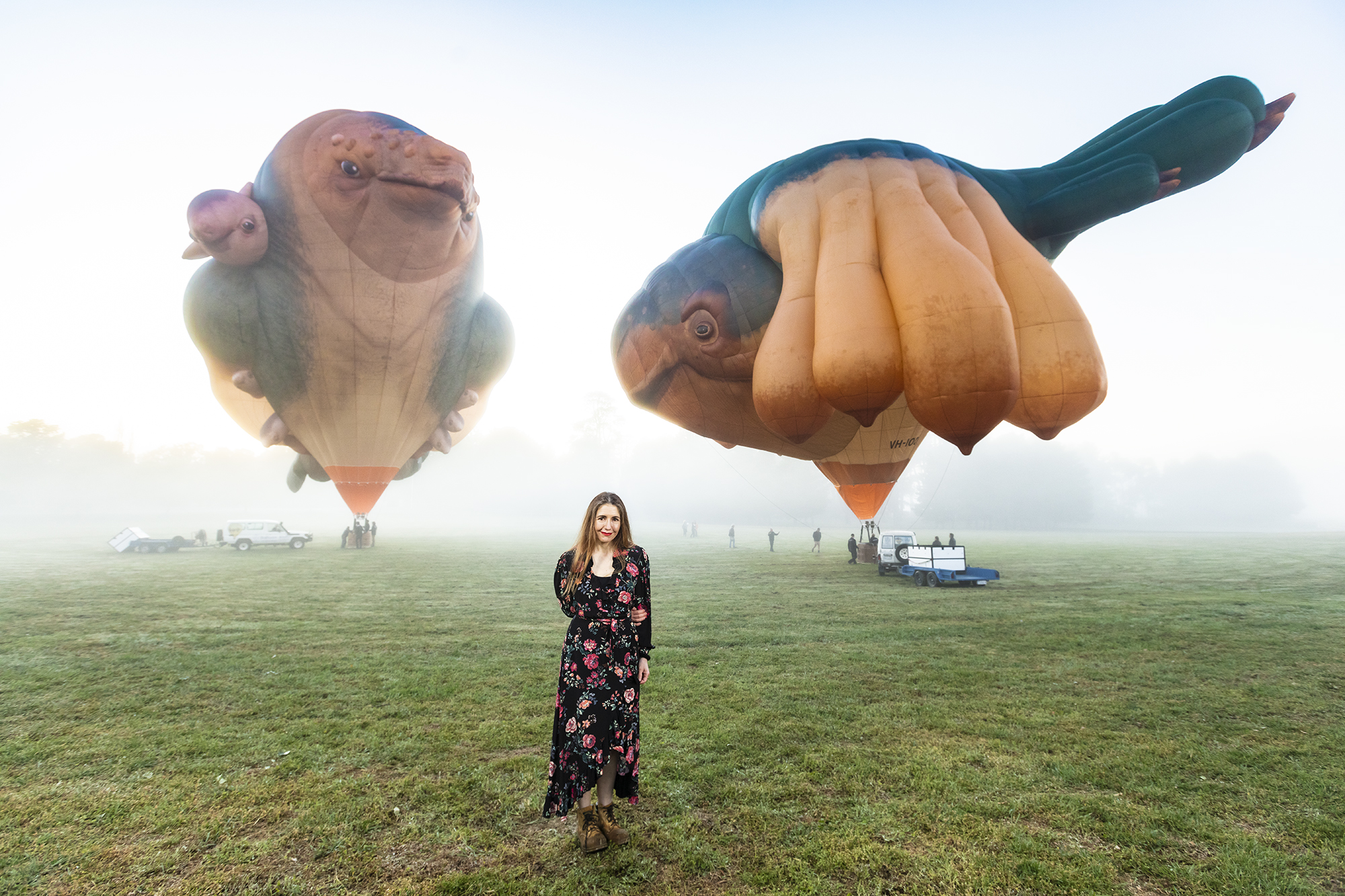 Patricia Piccinini, ‘Skywhale’ 2013 and ‘Skywhalepapa’ 2020, Kamberri/Canberra, © Patricia Piccinini 